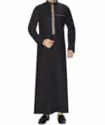 Qamis Brodé Enfant - Noir et Doré – Image 2