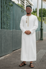 Omani Mat Brodé Adulte - Blanc Cassé