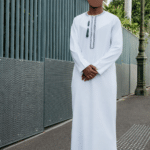 Omani Mat Brodé Adulte - Blanc Gris