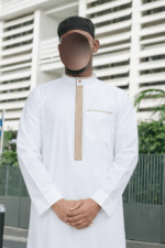 Qamis Brodé Adulte - Blanc Cassé