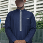 Qamis Brodé Adulte - Bleu Marine