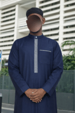 Qamis Brodé Adulte - Bleu Marine