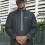 Qamis Brodé Adulte - Vert Sapin