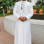 Omani Mat Brodé Enfant - Blanc Gris