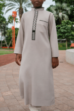 Qamis Brodé Enfant - Beige Sable
