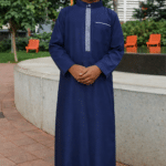 Qamis Brodé Enfant - Bleu Marine